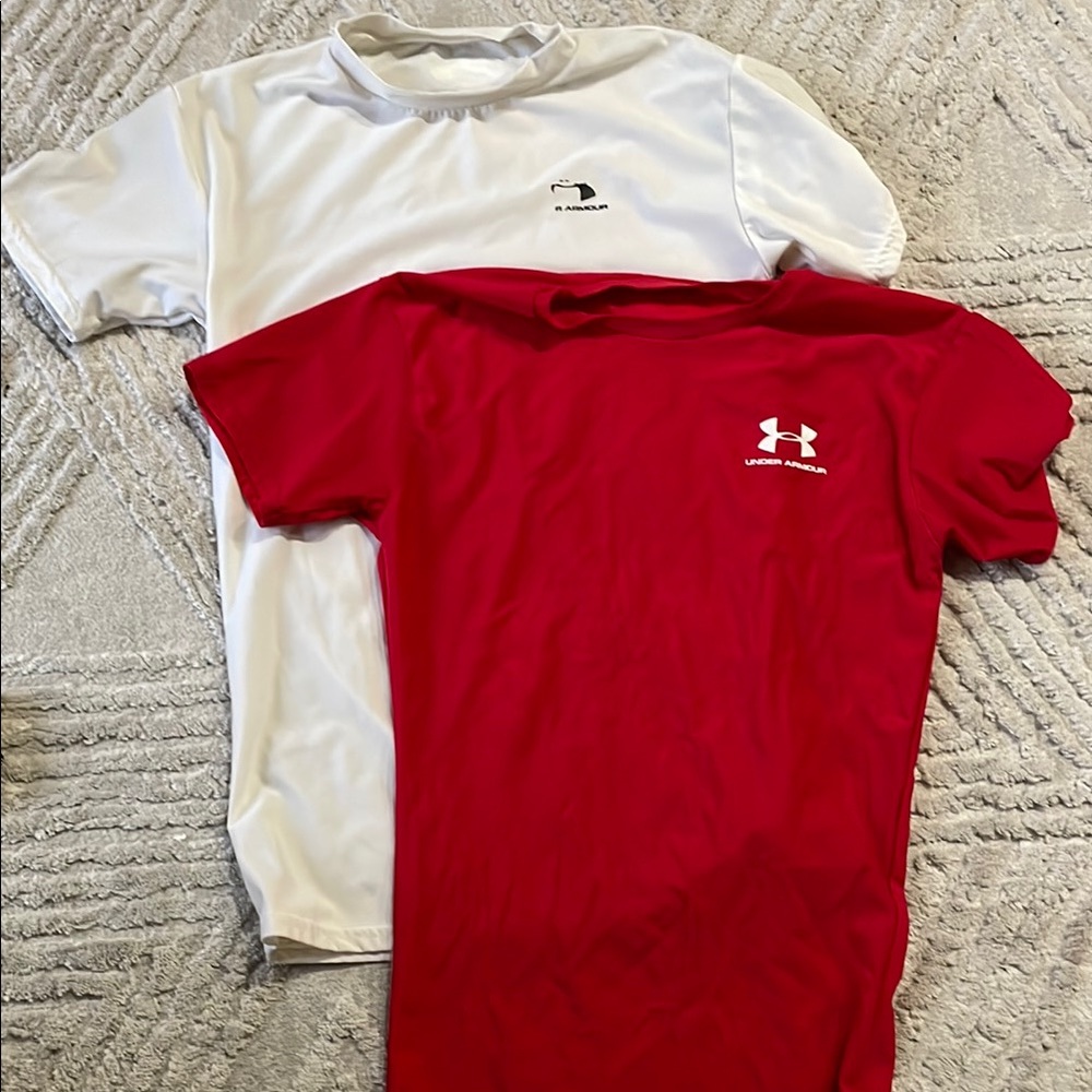 Under Armour Red and White T-Shirts